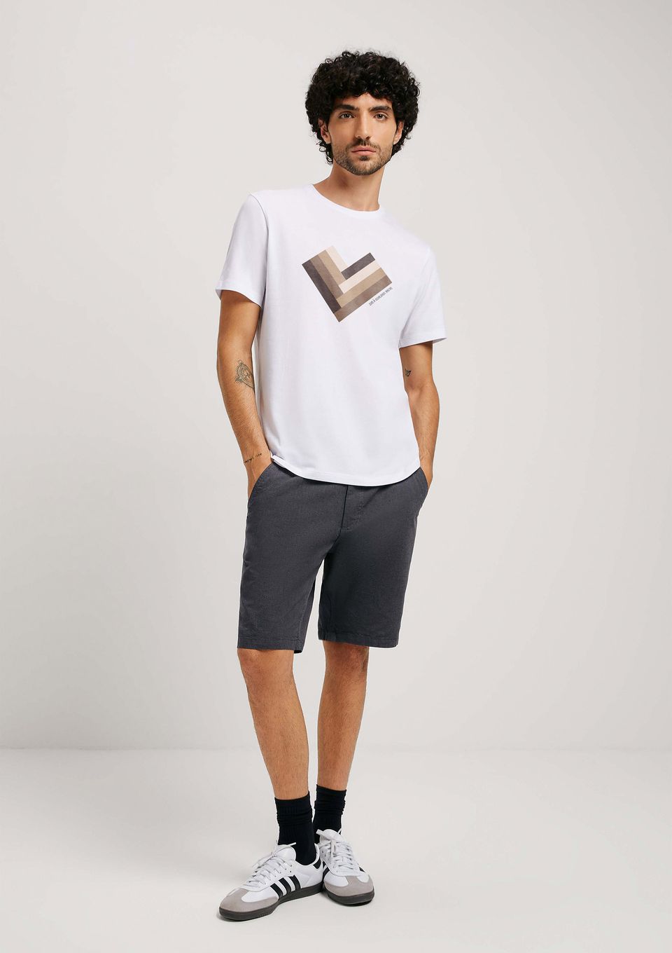 Camiseta Unissex Manga Curta Regular Idbr - Branco