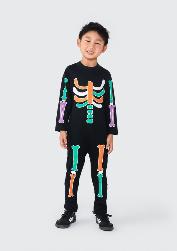 Macacão Longo Infantil Unissex Esqueleto - Preto 002