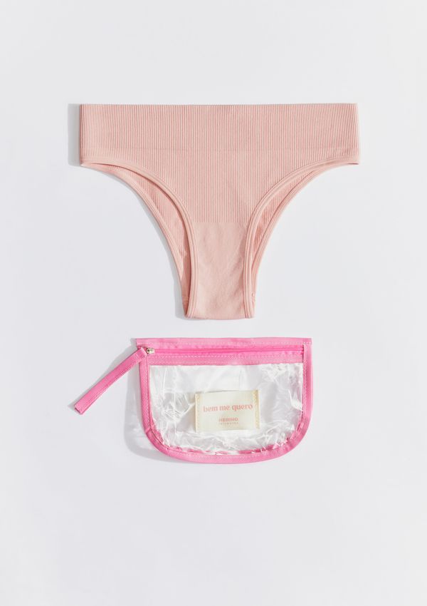 Calcinha Cintura Alta + Necessaire - Rosa G