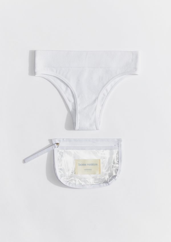 Calcinha Cintura Alta + Necessaire - Off white P