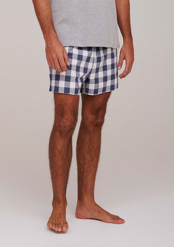 Cueca Samba Canção Com Cós Em Elástico Estampada - Azul M