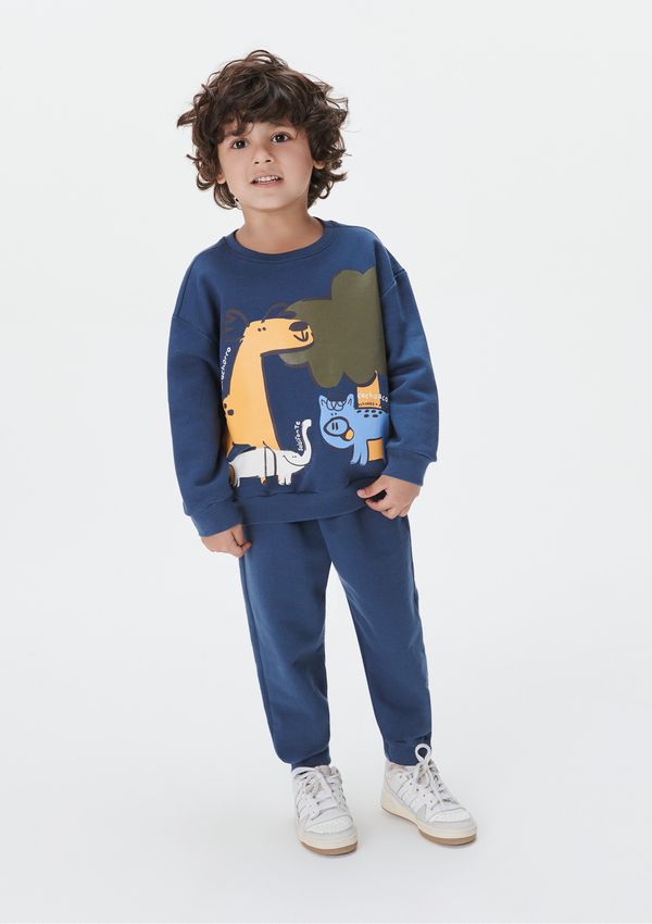 Conjunto Manga Longa Infantil Menino Toddler - Azul 001