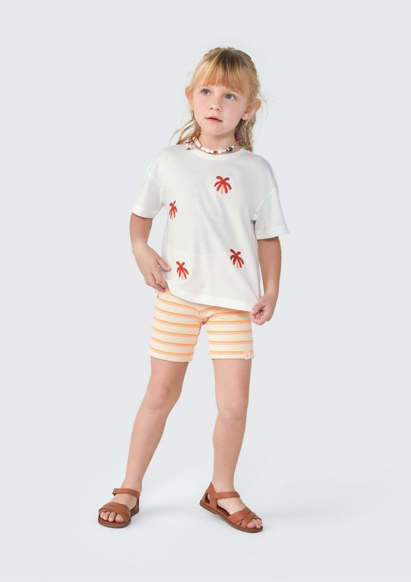 Bermuda Ciclista Infantil Menina Toddler - Laranja 001