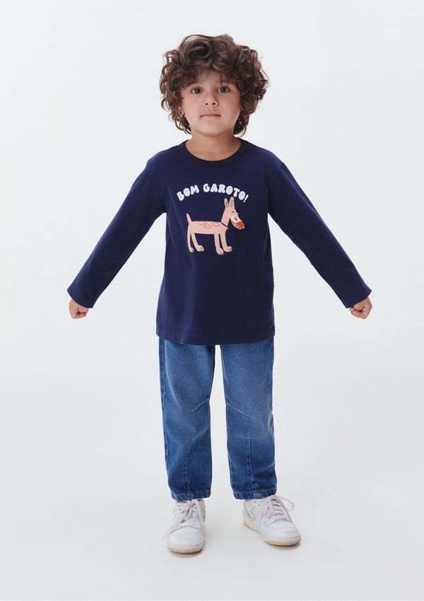 Calça Jeans Baggy Infantil Menino Toddler - Azul 004