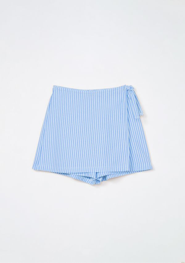 Shorts Saia Transpassada Infantil Menina - Azul 010