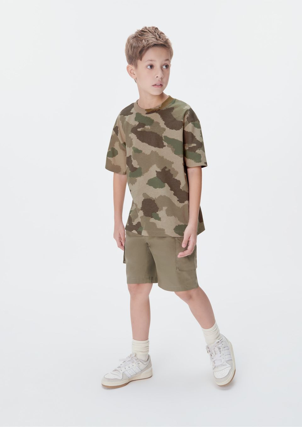 Bermuda Cargo Infantil Menino com Bolsos - Verde