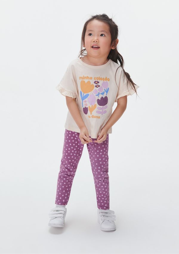 Conjunto Infantil Menina Estampado - Bege 003