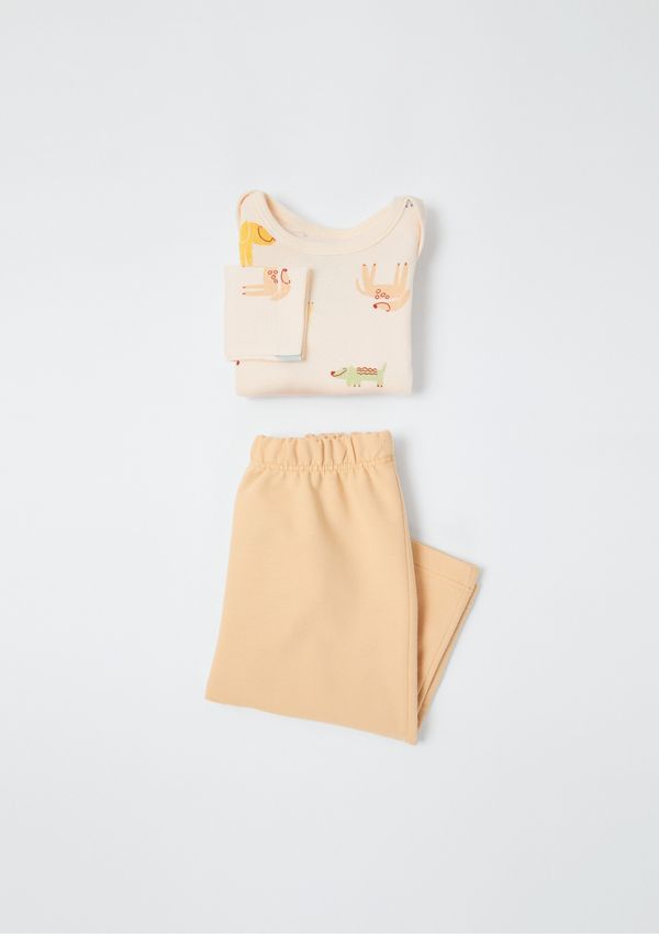 Conjunto Longo Bebê Menino Estampado - Laranja 18M