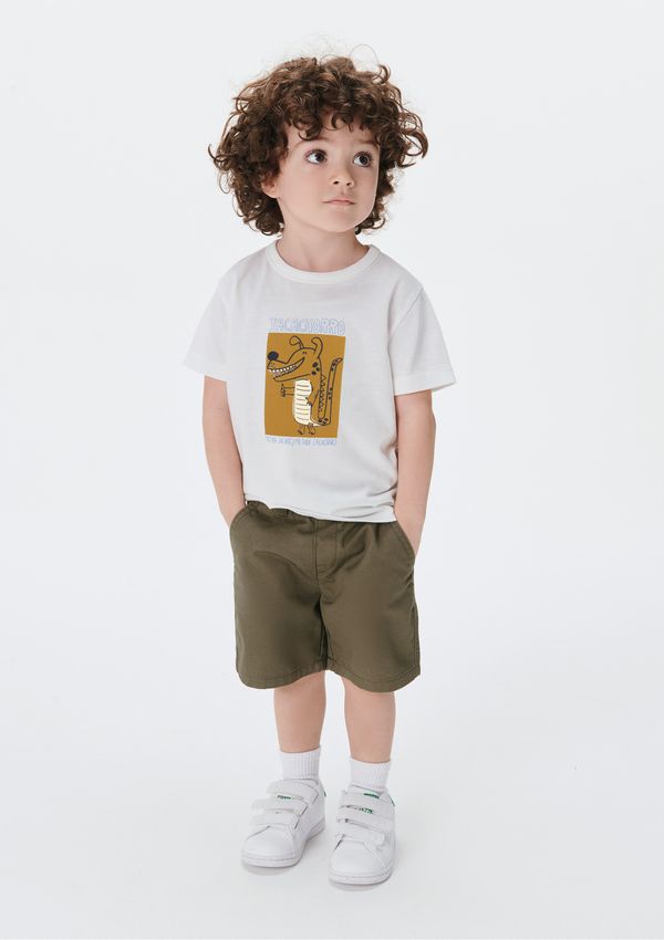 Bermuda Infantil Menino Toddler Chino Em Sarja - Verde 001