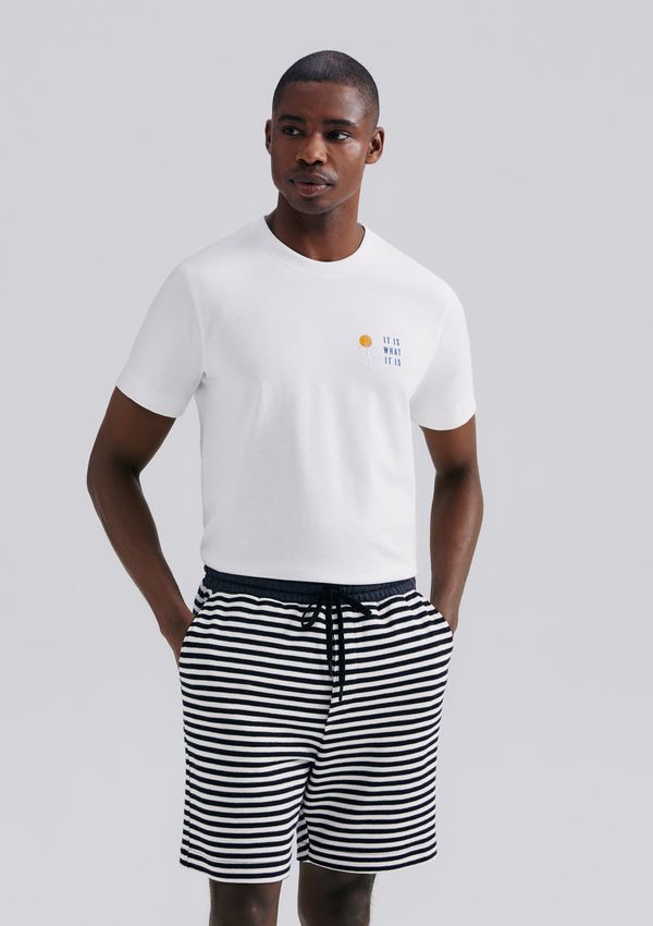 Bermuda Masculina Listrada Em Moletinho - Preto XG