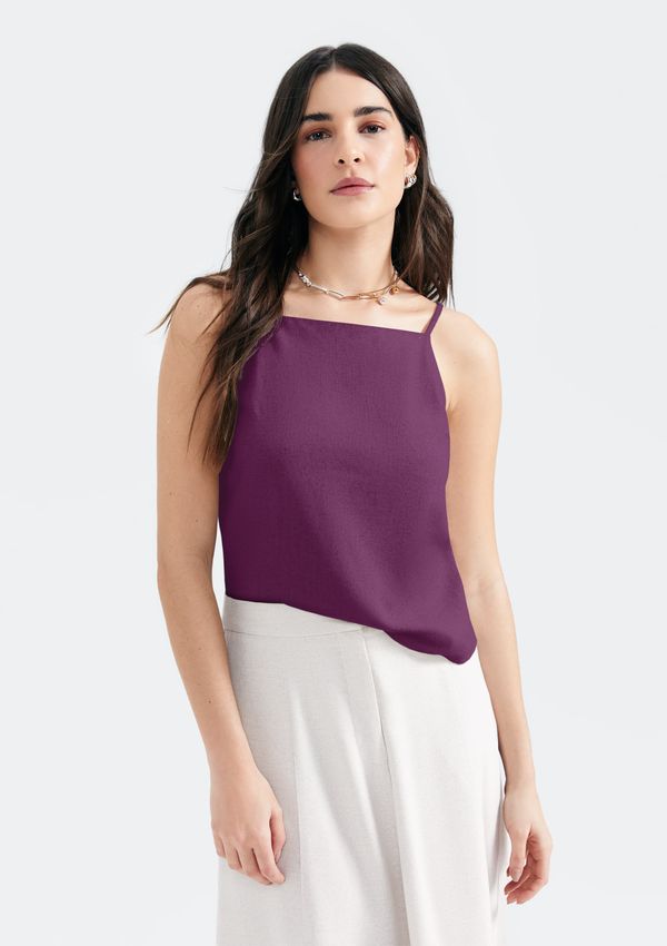 Regata Feminina Com Linho - Roxo P