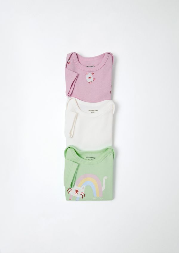 Kit Com 3 Bodies Bebê Menina Em Ribana - Multicolorido 18M