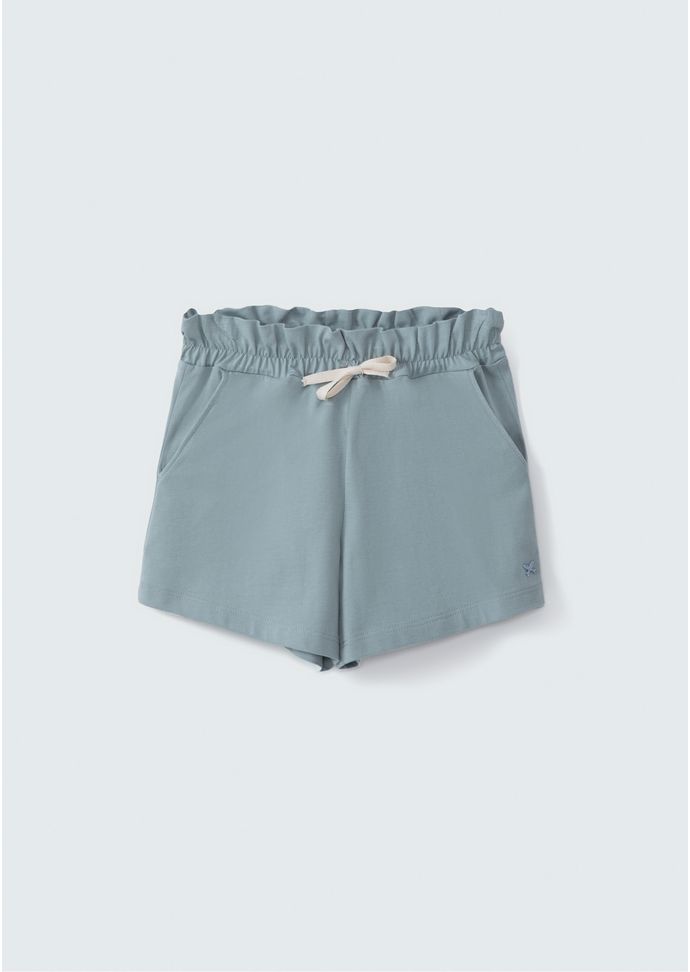 Shorts Básico Infantil Menina Clochard Em Moletom - Verde