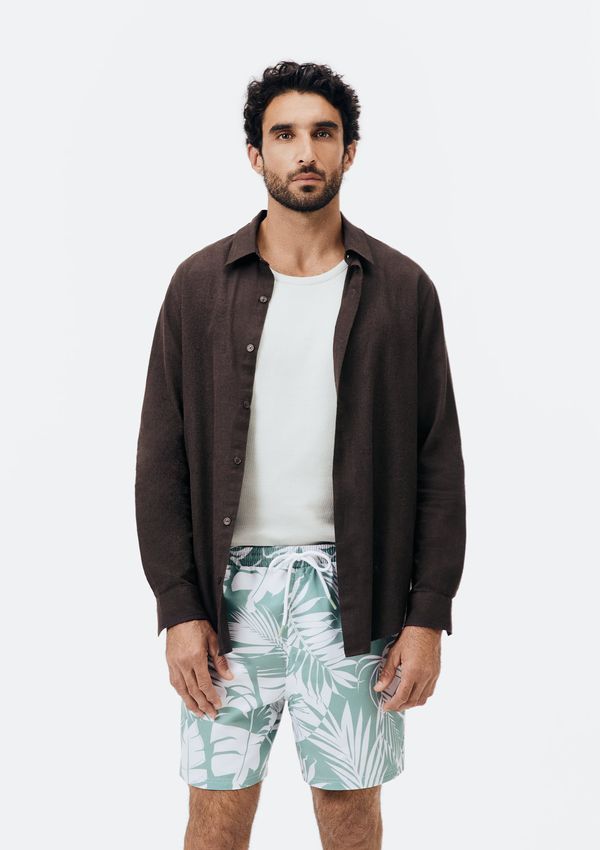 Shorts Praia Masculino Estampado - Verde G
