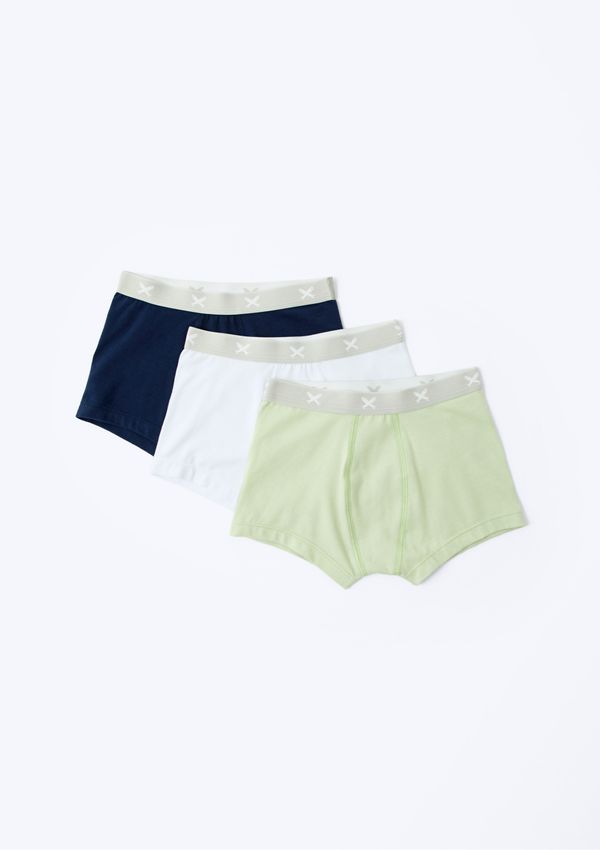 Kit Com 3 Cuecas Infantil Boxer - Branco 012