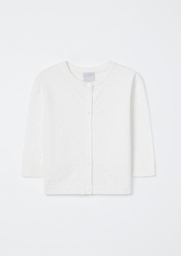 Casaco Bebê Menina Manga Longa em Tricô - Off white 12M