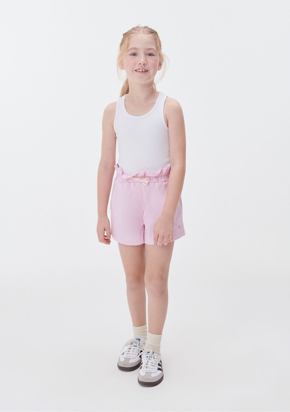 Shorts Básico Infantil Menina Clochard em Moletom - Rosa
