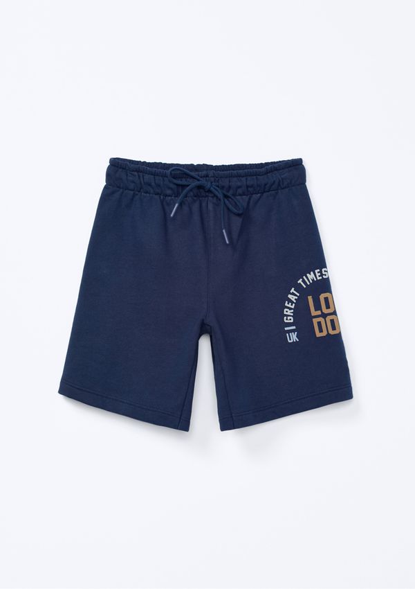Bermuda Infantil Menino Reta Estampada - Azul 010