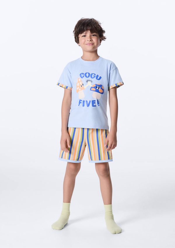 Pijama Curto Infantil Menino Estampado - Azul 002