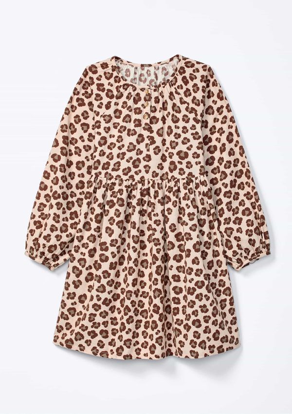 Vestido Infantil Texturizado Estampado - Nude 005
