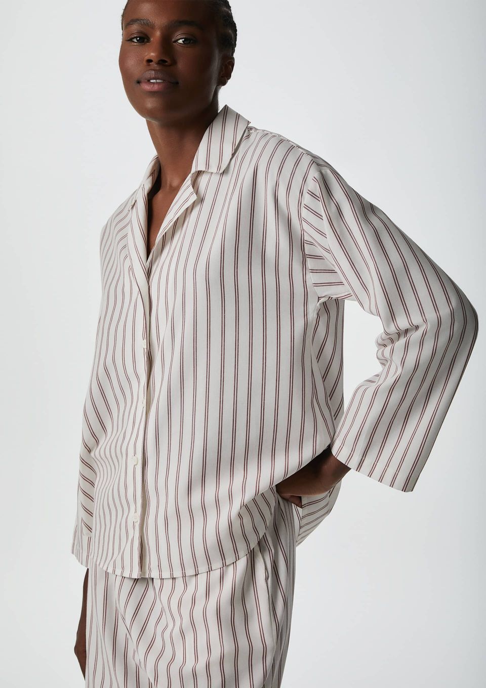 Camisa Feminina Manga Longa Listrada - Vermelho