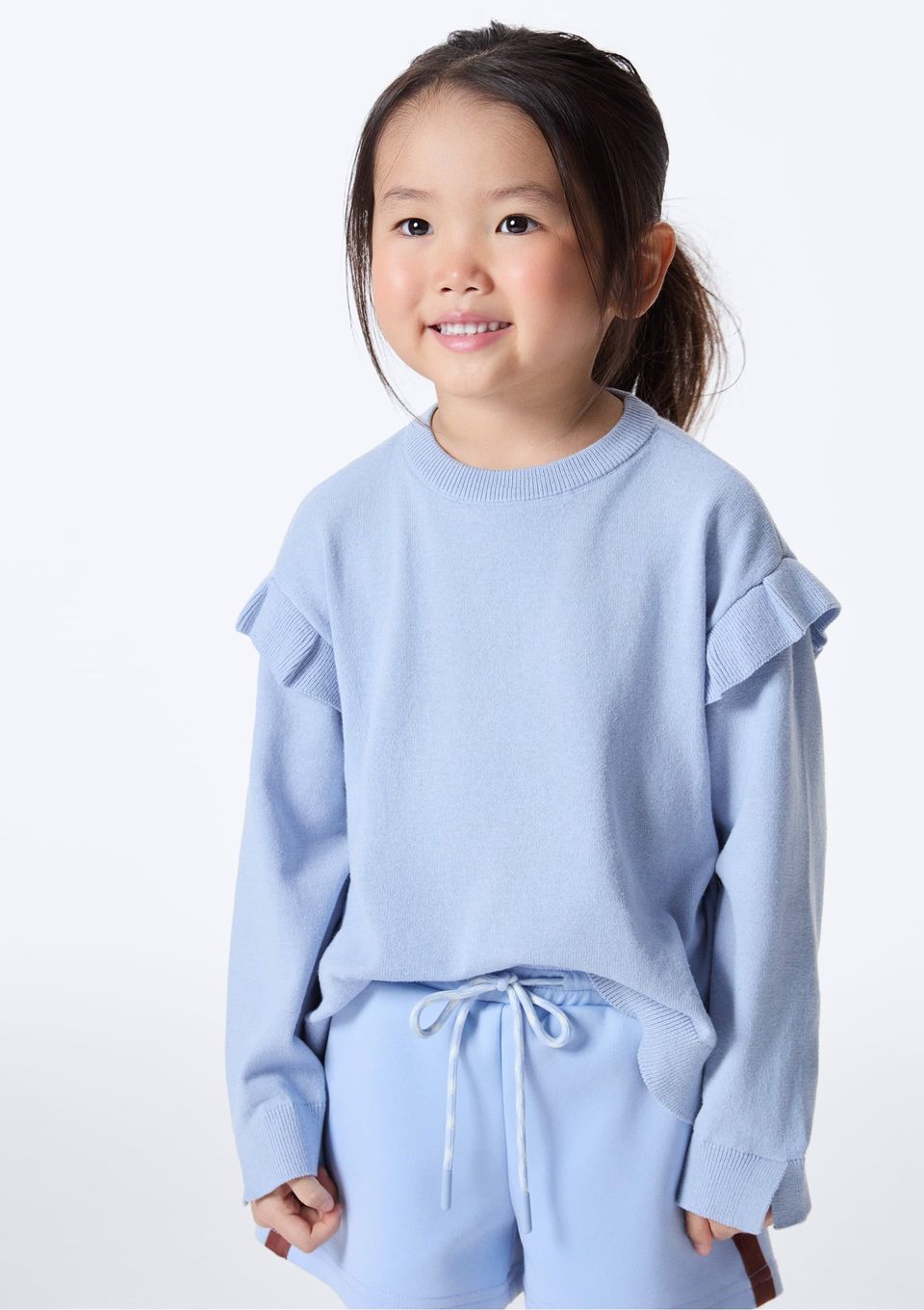 Blusão Infantil Menina Toddler em Tricô - Azul