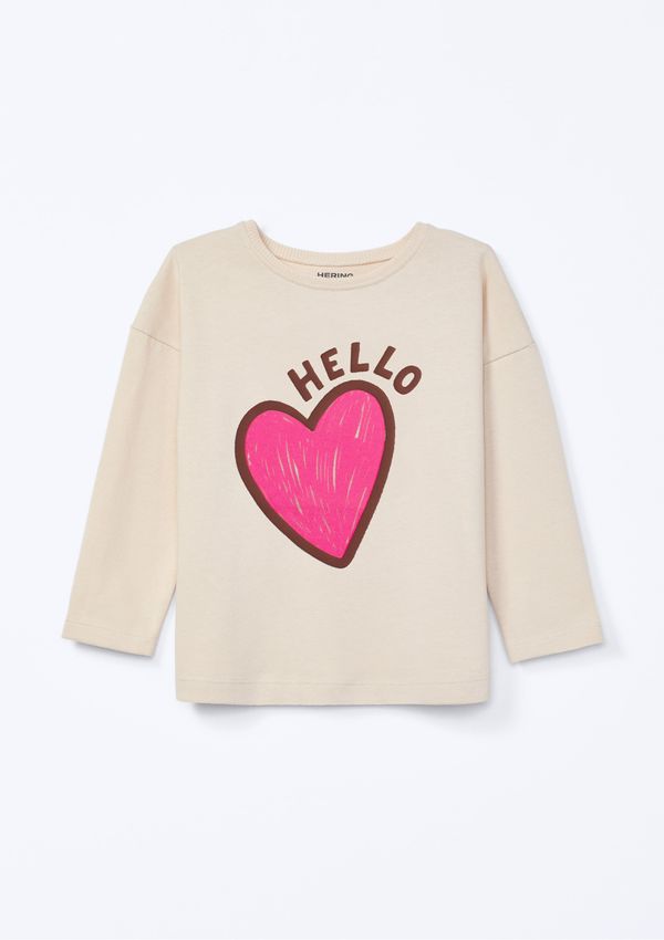 Blusa Infantil Menina Comfort Decote Redondo Estampada - Nude 004