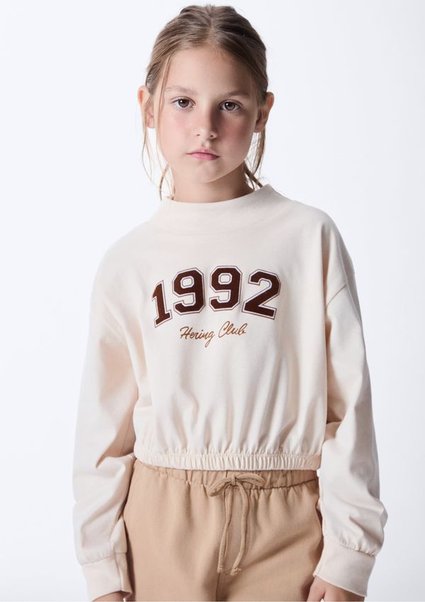 Blusa Infantil Menina Gola Alta Estampada - Nude 006