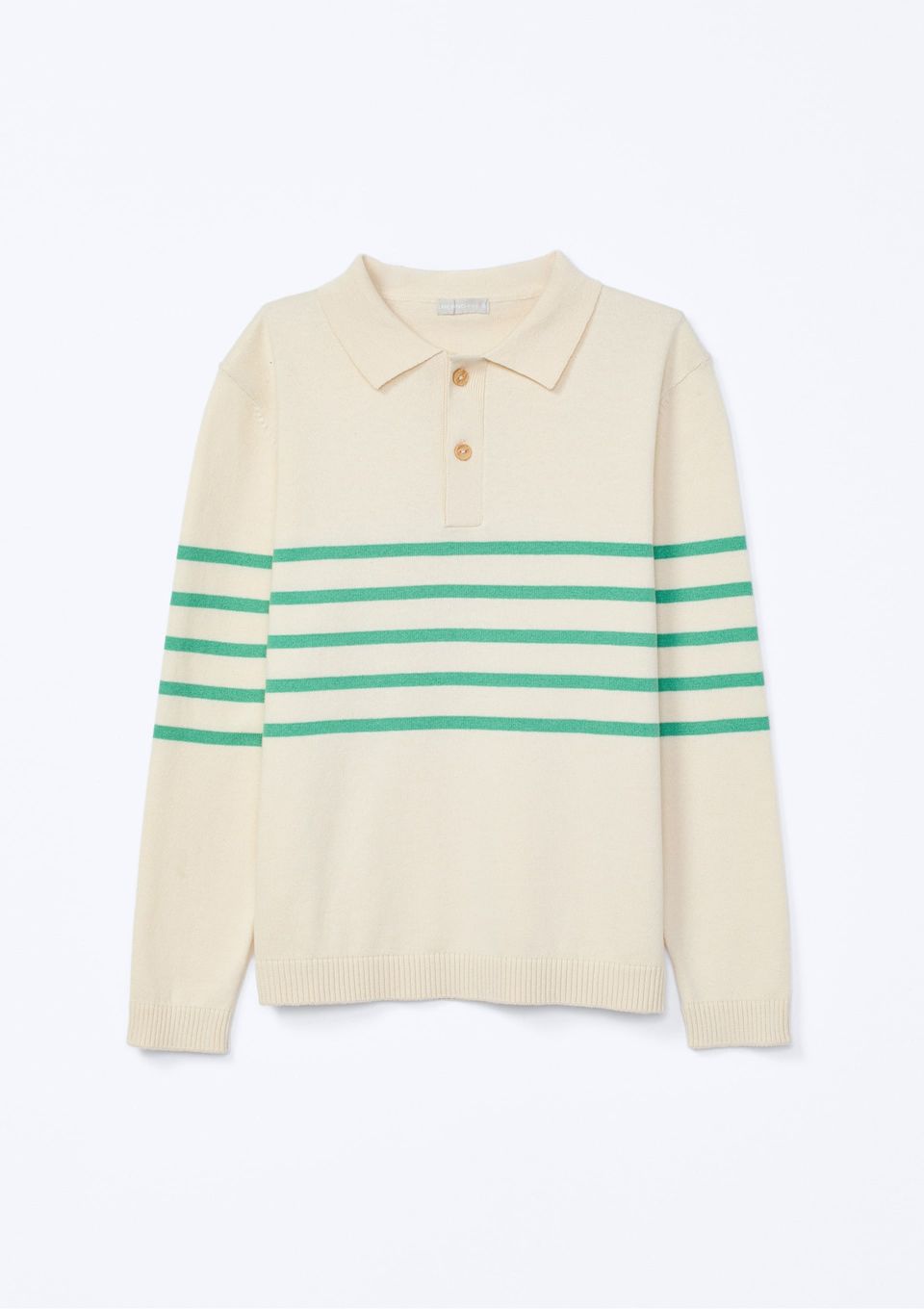 Blusão Infantil Menino Tricô Fio Tinto Listrado - Off White
