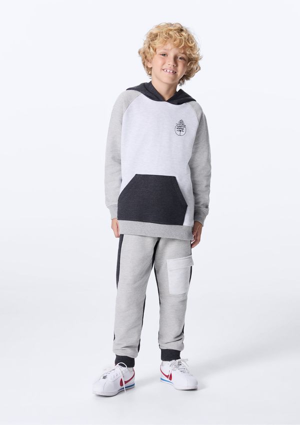 Calça Infantil Menino Jogger Com Bolso Cargo - Cinza 008