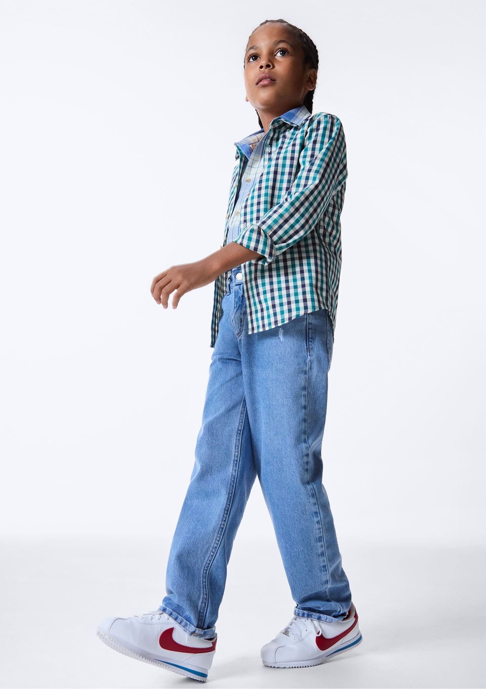 Calça Infantil Reta com Puídos - Azul