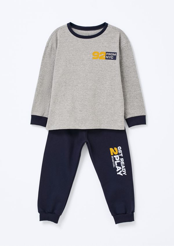 Conjunto Infantil Menino Toddler Regular Estampado - Cinza 002