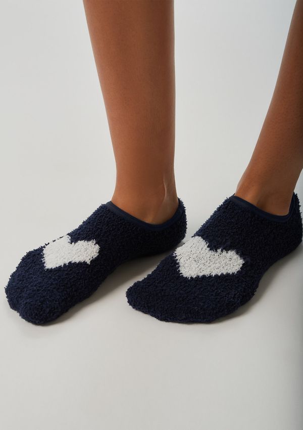 Meia Sapatilha Feminina Em Chenille - Azul M