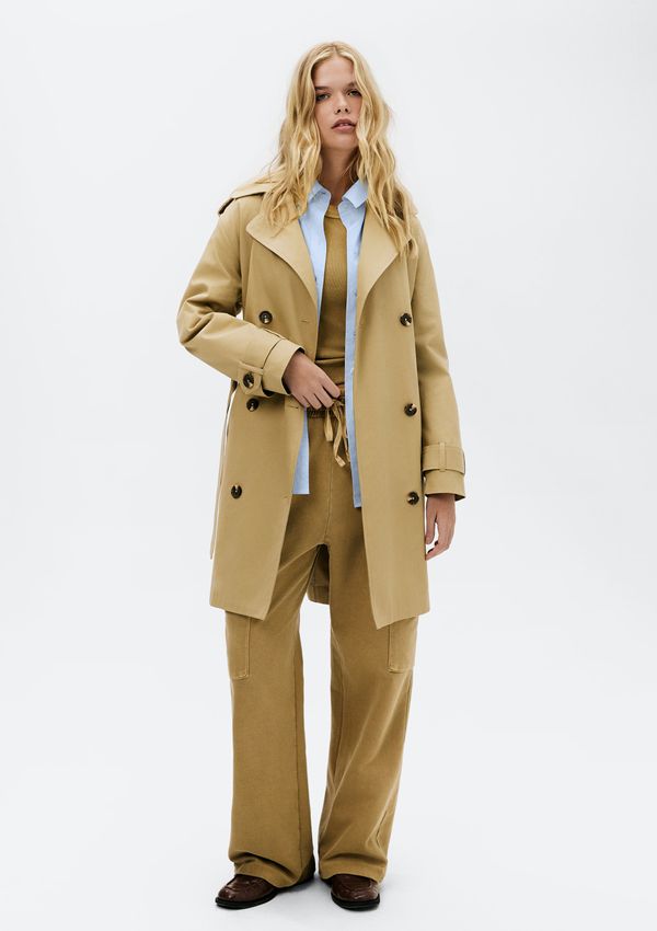 Casaco Trench Coat Feminino - Caqui M