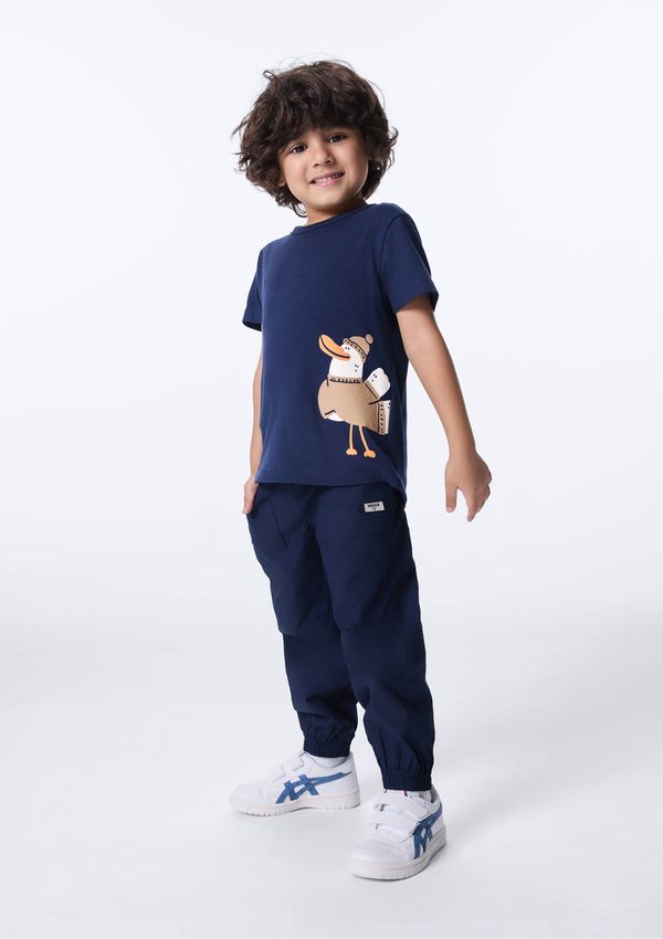 Calça Infantil Menino Jogger Com Bolsos - Azul 003