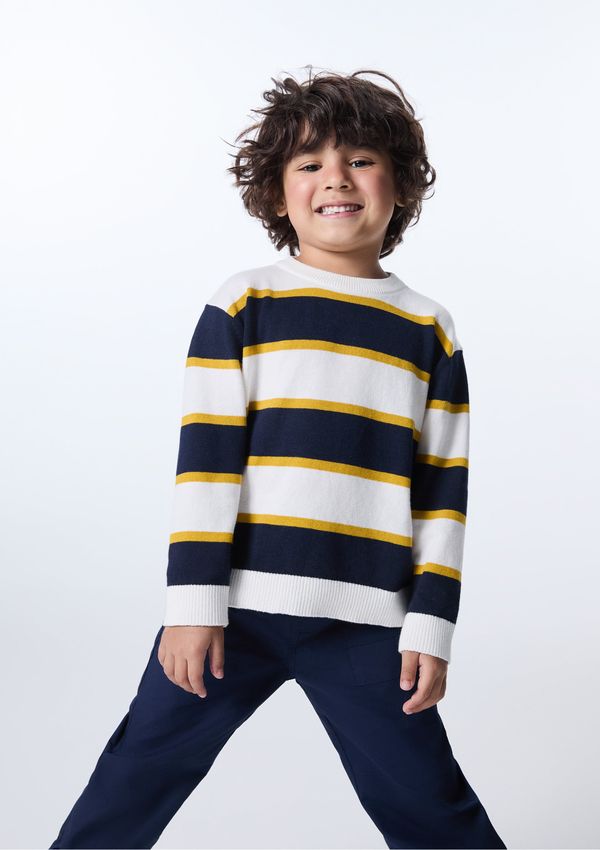 Blusão Infantil Menino Tricô e Jacquard - Azul 004