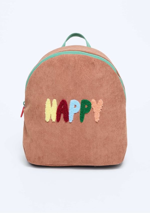 Mochila Infantil Unissex Média Bordada - Marrom UNI