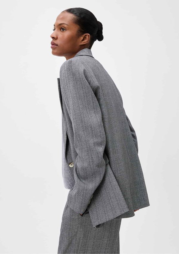 Blazer Feminino Mesclado - Cinza XP