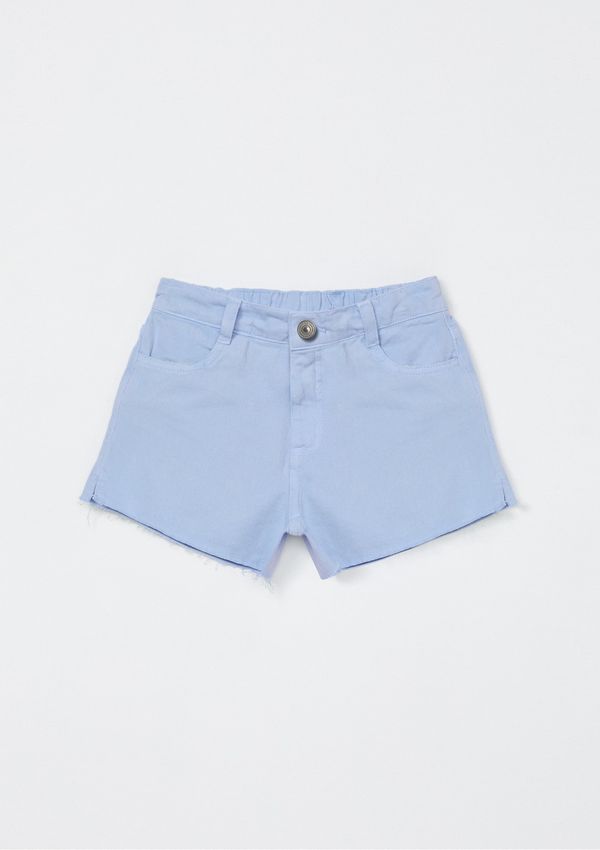 Shorts Infantil Menina Em Sarja - Azul 012