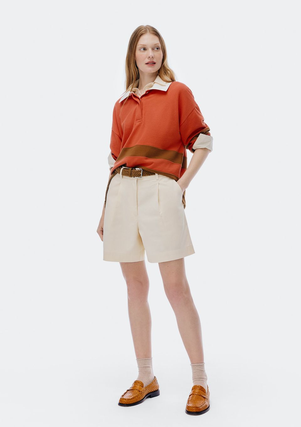 Bermuda Feminina em Alfaiataria - Creme