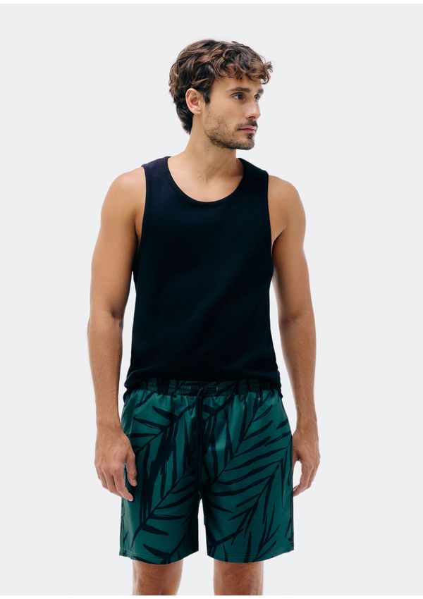Shorts Praia Masculino Estampado - Verde M