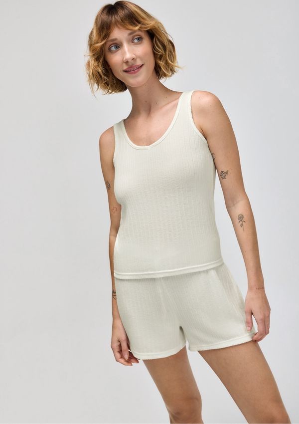 Regata Feminina Em Tricô - Off white G