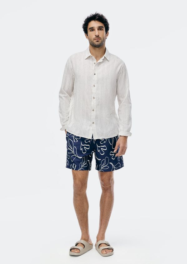 Shorts Praia Masculino Estampado - Azul P