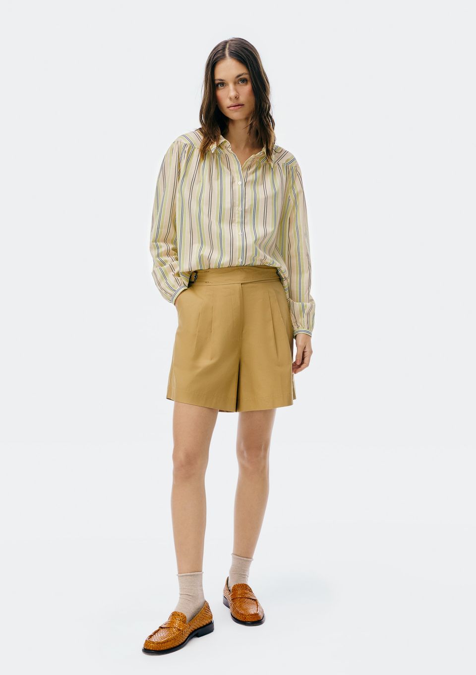Shorts Feminino Evasê - Caqui