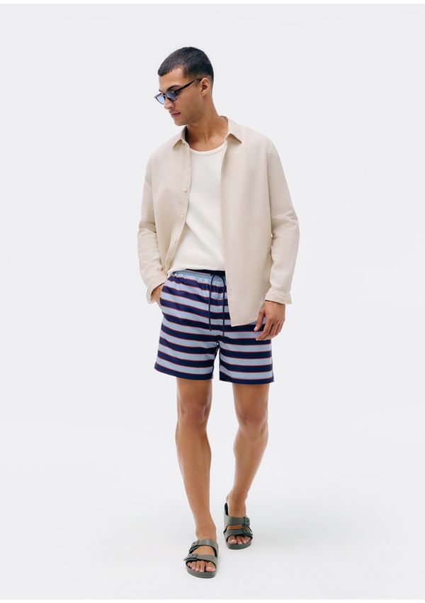 Shorts Praia Masculino Estampado - Azul XXG