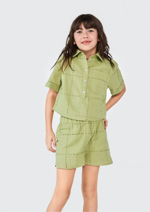 Shorts Infantil Menina - Verde 006