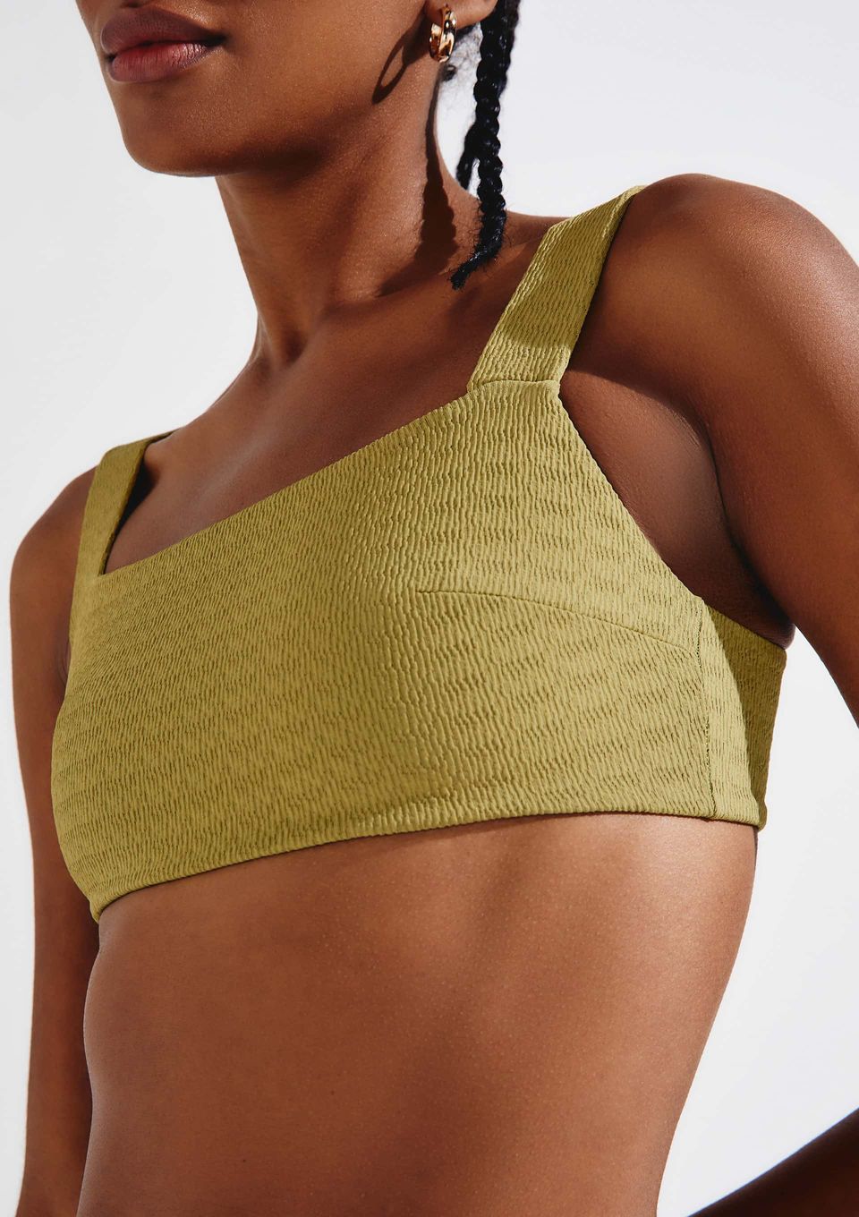 Top Biquíni Reto Texturizado com Fio Lycra® - Verde