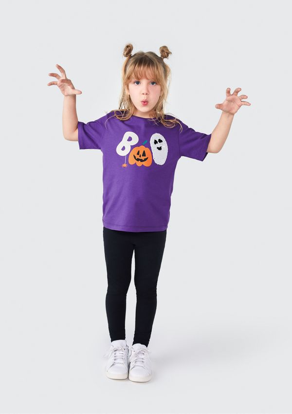 Camiseta Infantil Unissex Com Apliques - Roxo 012