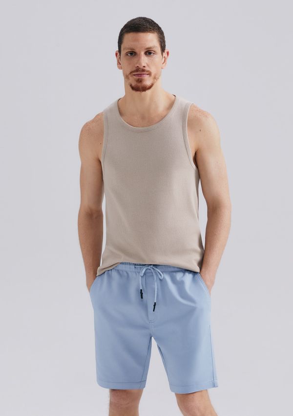 Bermuda Básica Masculina Jogger Em Sarja Moletom - Azul G