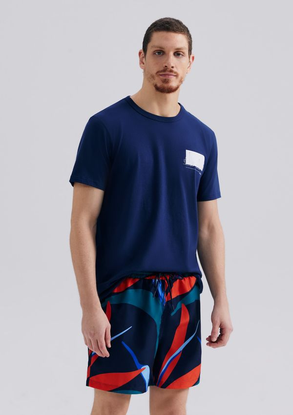 Shorts Praia Masculino Estampado - Azul M